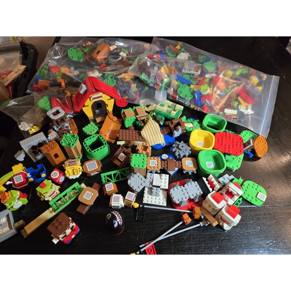Lego Super Mario Bulk Lot 5+ Pounds With Mario Scanner, Tiles, Ball‎ And Chain